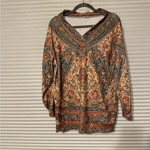 Bohemian Paisley V-Neck Top